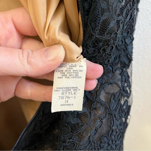 VINTAGE 70s VICTOR COSTA Couture Pleated Ruffle and Lace Midi Dress - Picture 13 of 14